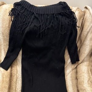 Elegant Black Fringe Dress
